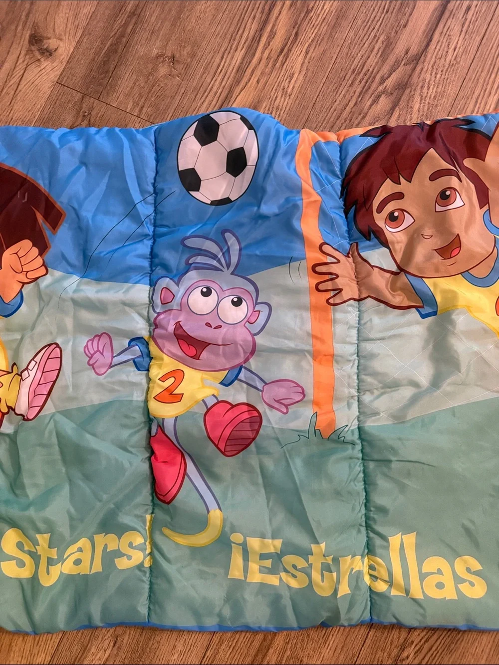 Vintage Y2K Nick Jr Dora the Explorer Soccer Stars Sleeping Bag Diego Boots